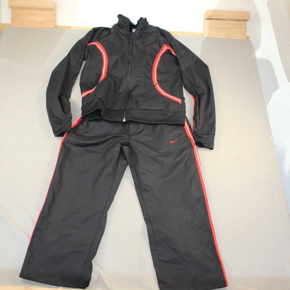 Nike Track Suit Set Large 12-14 Full Zip Jacket Youth Unisex Athletic Warm Up